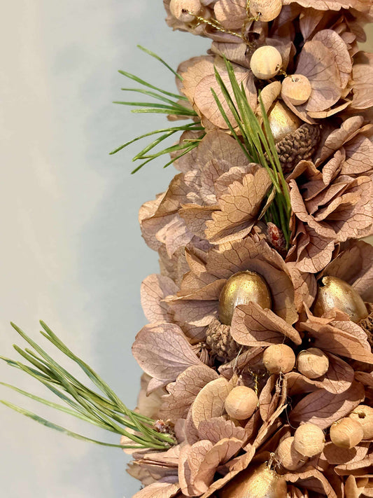 Hortensia juletræ rosa/beige